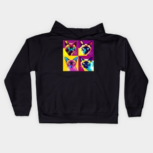 Burmese Cat Pop Art - Cat Lover Gift Kids Hoodie